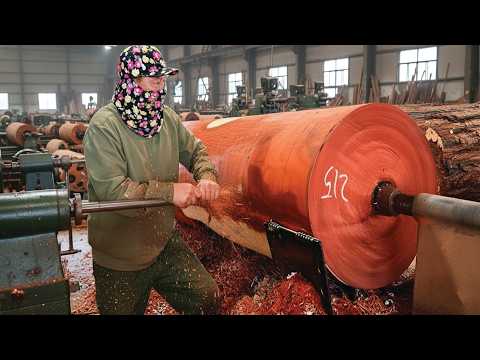 Amazing Skills Inside The World’s Most Dangerous Woodturning Shop // Giant Wood Lathe In Action