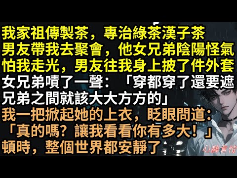 「只穿內衣怎麼了？我們是兄弟！」綠茶女當眾坐男友季沐陽大腿，瀟瀟直接掀她上衣：「來！讓大家看個夠！」全場死寂，這報復太解氣！ #有聲書 #完結文 #爽文 #打臉 #漢子茶
