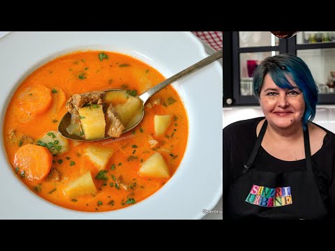 Ciorba ungurească de agățat flăcăii rețeta de Legényfogó raguleves cu carne, cartofi | Savori Urbane