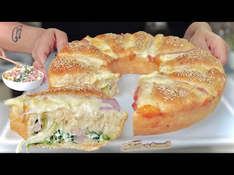 FOCACCIA SOFFICE PROSCIUTTO E FORMAGGIO impasto BRIOCHE SALATO ricetta facile