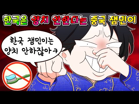 (사이다툰) 한국인들은 양치 안한다는 노답 중국인 잼민이 참교육 /MOAㅏ보기/영상툰/썰툰/