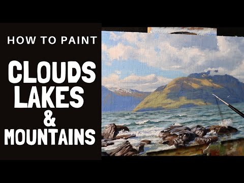 How to Paint CLOUDS, LAKES & MOUNTAINS - Tips For Mixings Colours