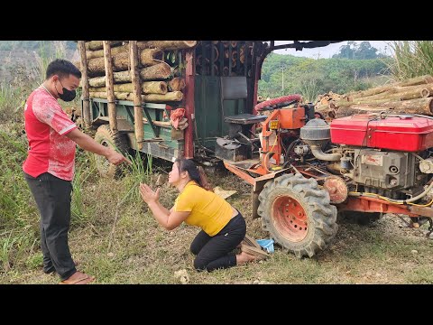 Transporting timber to the timber storage yard.