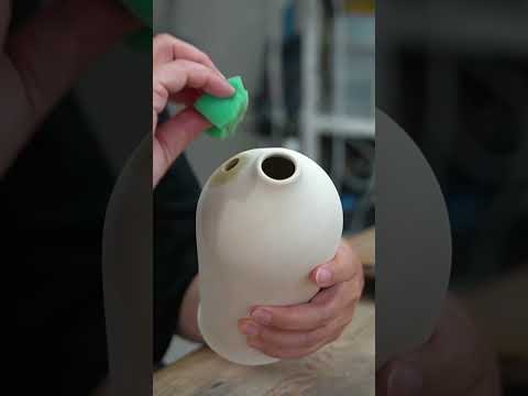 Porcelain vase with 2 holes? The process of making a unique flower vessel #short #shorts