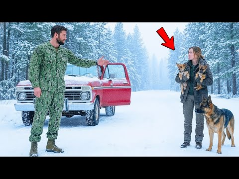 “Come With Me…” the Ex-Navy SEAL Said — After Seeing the Widow and Two Puppies in the Blizzard