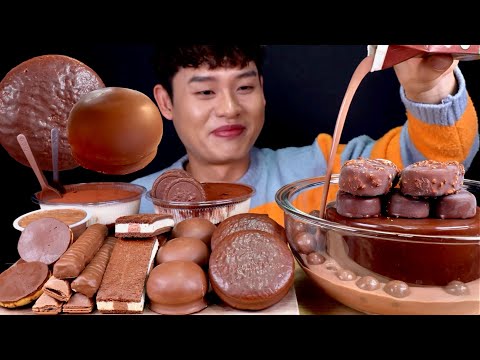 ASMR 달달구리 초코파티 마쉬멜로우 초콜릿 초코파이 트윅스 초코케이크 먹방~! Chocolate Party! Cake Choco Pie Choco Dessert MuKBang~!