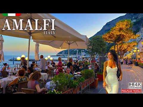 Amalfi Italy 4K Walk 🇮🇹 | Amalfi Coast Vibes , Famous Gelato Shops & Cozy Restaurants