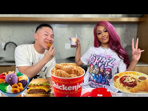 ICY MUK BANG - Teaching Saweetie How to Eat it From the Back - Our First Time Eating JOLIBEE
