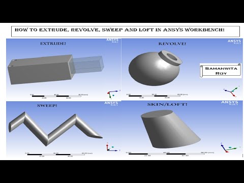 ANSYS GEOMETRY FEATURES I ANSYS WORKBENCH TUTORIALS I HOW TO USE EXTRUDE, REVOLVE, SWEEP & LOFT!