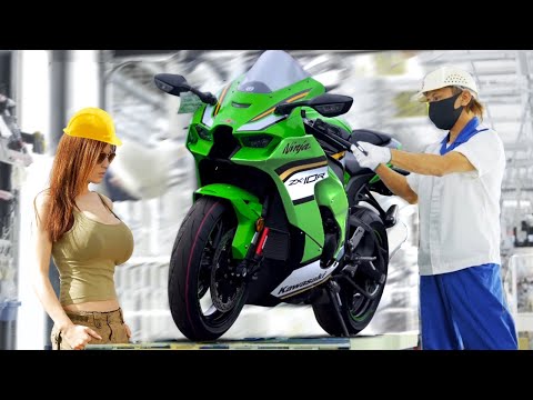 Kawasaki Ninja Manufacturing process - Building Powerful Ninja H2R motorbike - Assembly line