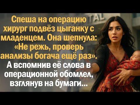 Перед операцией хирург подвёз цыганку с младенцем. Она шепнула: «Проверь анализы богача ещё раз...