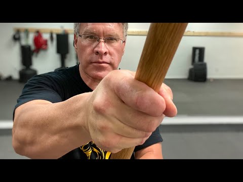 How to hit someone with a stick for self defense using the homemade self defense walking stick
