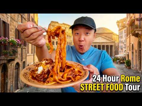 24 Hour ITALIAN STREET FOOD Tour in Rome Italy |  BEST EATS & Hidden Local Gems
