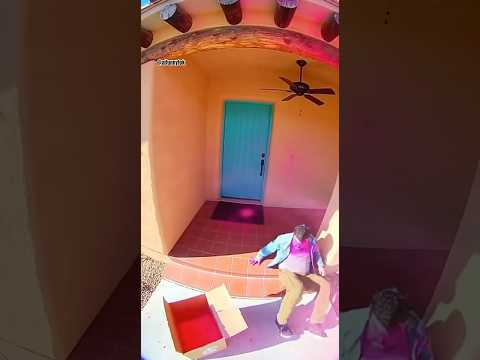 Porch Pirate BLINDED by the PINK