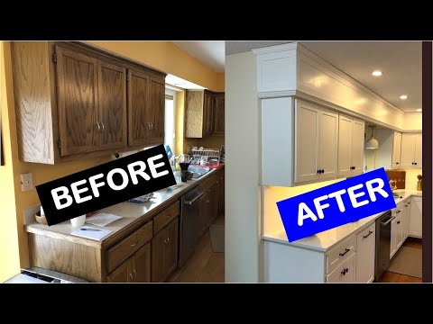 How to Paint Grainy Oak Cabinets and get a SMOOTH Finish!