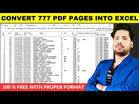 Convert 777 PDF Pages into Excel With Proper Format | 100% Free | PDF Convertor