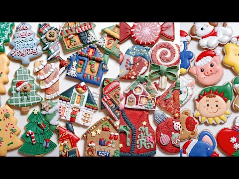 🎄90 Minutes Christmas Cookie Decorating with Royal Icing~Cookie Art #satisfaying #christmascookies