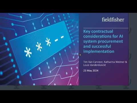 Key contractual considerations for AI system procurement and successful implementation