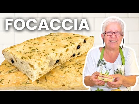 Authentic Focaccia Italiana Recipe Bubbly, Soft, Golden, Focaccia Bread with Olives and Rosemary
