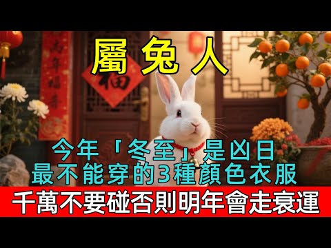 今年「冬至」是凶日！提醒屬兔人：最不能穿的3種顏色衣服，千萬不要碰，否則明年會走衰運！看完壹定要告訴妳家人！#生肖 #運勢 #命理 #屬相 #風水 #財運 #佛陀 #佛學 #佛法 #佛教 #修行