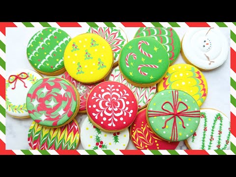 ✨WET-ON-WET Christmas Cookie Compilation~Satisfying Royal Icing~Xmasクッキーデザイン集🎄❄️