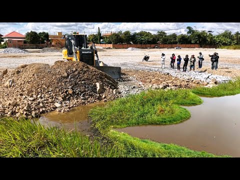 Part19 Perfectly Building Road Construction Over The Water Using Stones For Fill Huge Forest Pushing