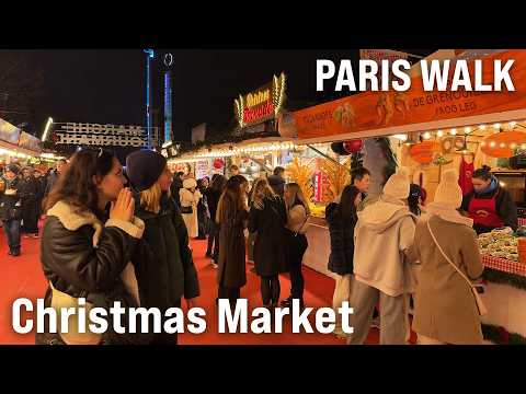 PARIS Christmas Walking Tour 2025 | Champs-Élysées & Tuileries Christmas Market Walk [4K, 60fps]