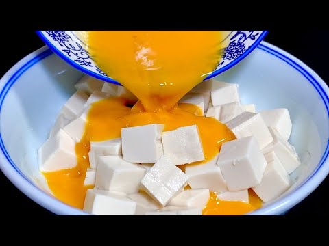 I never thought that tofu poured with two eggs would be so delicious after being cooked