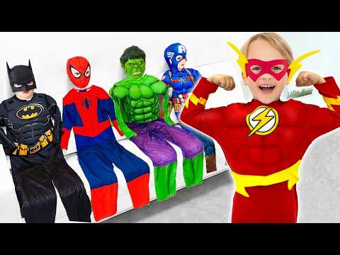 Kid superhero helps everyone and saves the day