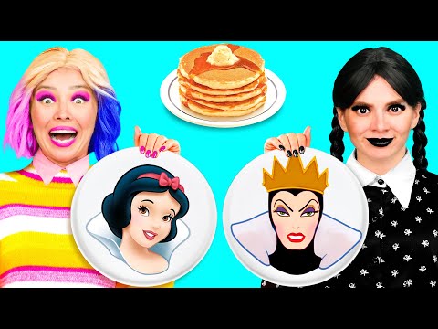 Pancake Art Challenge with Wednesday Addams | Awesome Kitchen Hacks by BaRaDa Best