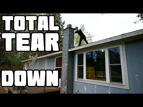 Tearing Down the Chimney DEMOLITION and Cleanup - Home Renovation