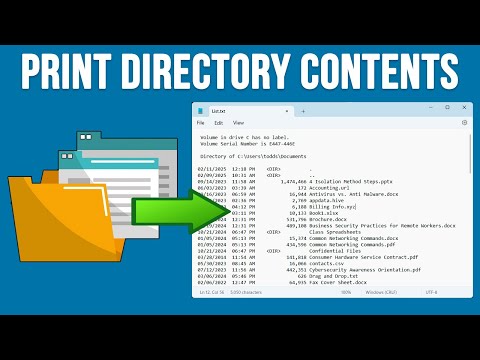 How to Print or Export a Directory\Folder Contents in Windows without Using a 3rd Party App