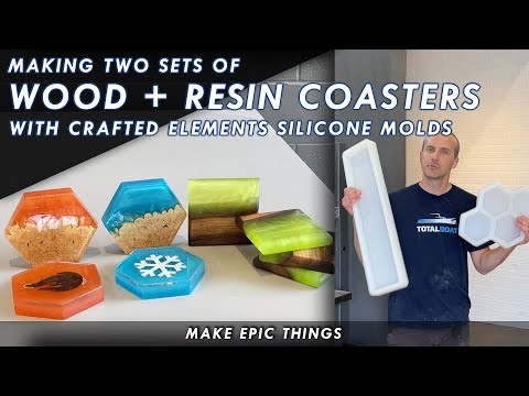 Making Two Sets Of Wood & Epoxy Resin Coasters With Our Big & Thick Coaster Silicone Molds