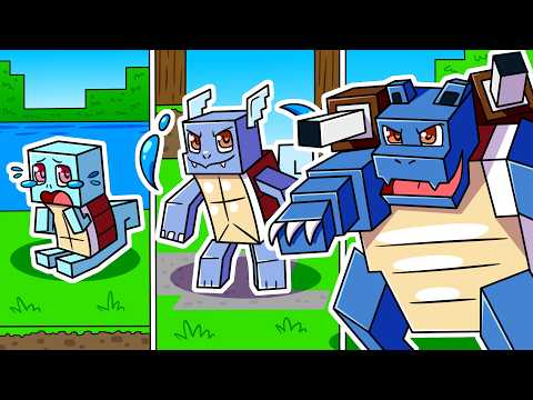 I Survived 100 DAYS as a WATER POKEMON SQUIRTLE in HARDCORE Minecraft!