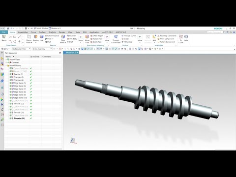 Worm Shaft Design in NX Siemens | CAD software