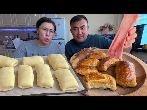 НАШУМЕВШАЯ САМСА С КОСТНЫМ МОЗГОМ, РЕЦЕПТ САМОЙ ВКУСНОЙ САМСЫ, СЛОЕНОЕ ТЕСТО, РУБЛЕНОЕ МЯСО