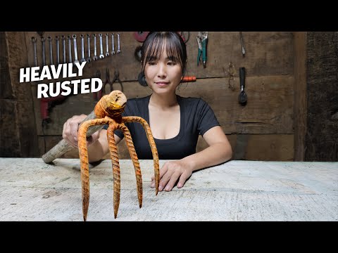 Only $2 Restoration – This Rusty Garden Rake Was Brought Back to Life!