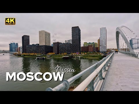 Это МОСКВА или НЬЮ-ЙОРК? Россия сегодня. Прогулка по Шелепихинской набережной | Москва 4K HDR 🇷🇺 