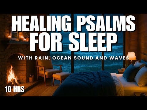 Healing Psalms for Sleep | Bible Verses for Anxiety & Peace with Ocean Waves and Rain Sounds