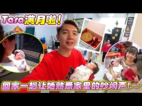 Tara满月啦！回家一趟让她熟悉家里的吵闹声，给爸妈抱抱玩玩～