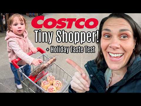 HOLIDAY Costco Shop w/ TREAT Taste Test + Tiny Shopping Helper!