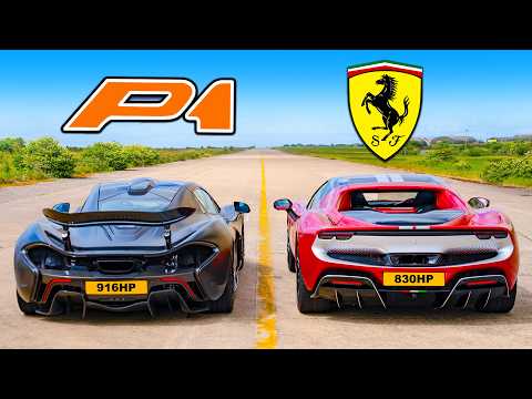McLaren P1 v Ferrari 296: DRAG RACE