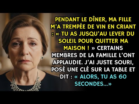 Ma fille m’a jeté du vin pendant le dîner et a crié:«Tu as deux heures pour quitter ma maison », et…