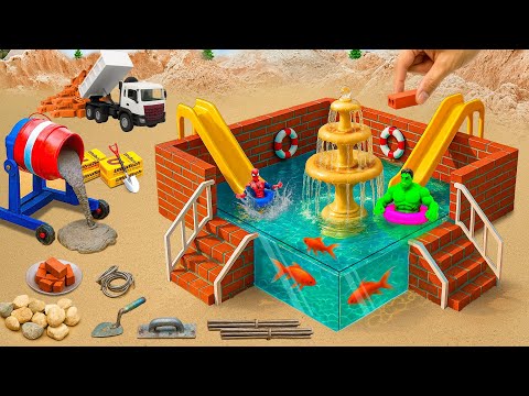 DIY Mini Tractor Science Project Builds a Strong Brick Fish Tank After Hulk Destroyed It