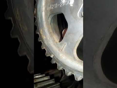 kia spectra 1,6 установка шестерни ГРМ распредвала