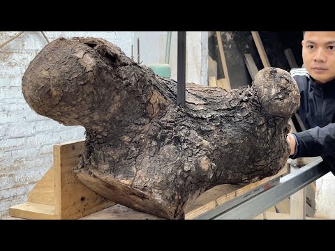See How A Young Man Used A Bizarre Tree Trunk To Design A Beautiful Coffee Table Masterpiece