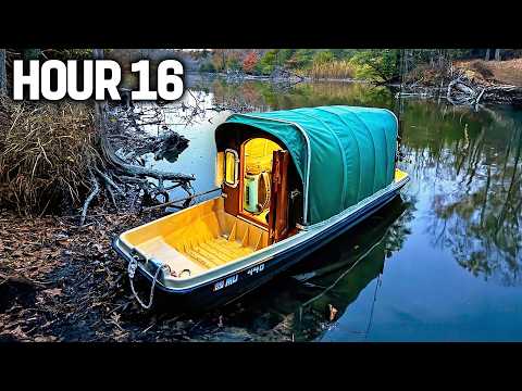 24 HOUR cold weather camping in my TINY stealth camper