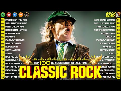 ACDC, Bon Jovi, Metallica, Guns N' Roses, U2, Queen, Aerosmith 🔥 Classic Rock 70s 80s 90s Full Album