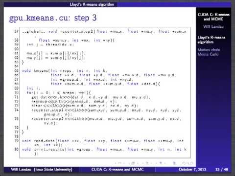 CUDA C: K-means and MCMC