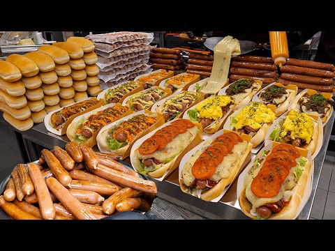 Over 2,000 Hotdogs Sold Out Daily?! Most Insane American-style Hotdogs / Korean street food